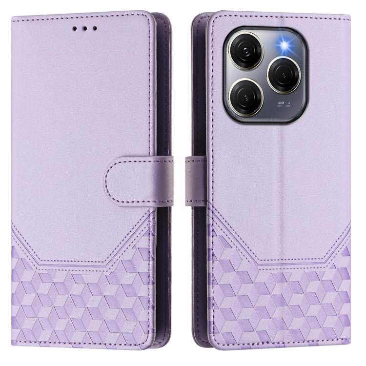 For Tecno Spark 20 Pro 5G Honeycomb Embossing RFID Leather Phone Case