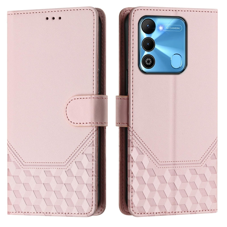 For Tecno Spark Go 2022 / Spark 8C Honeycomb Embossing RFID Leather Phone Case