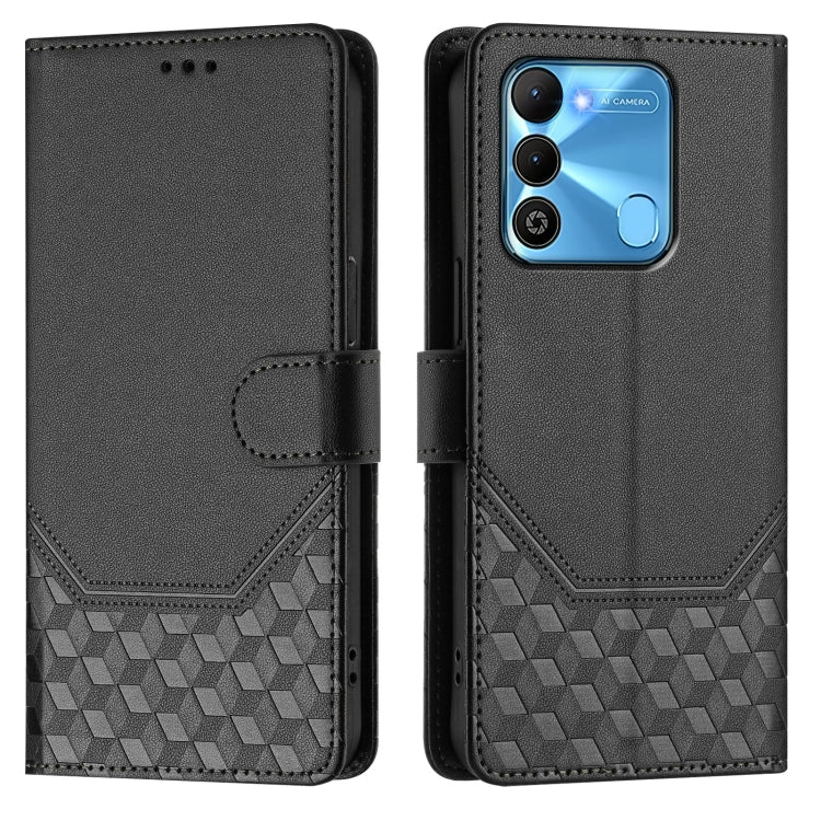 For Tecno Spark Go 2022 / Spark 8C Honeycomb Embossing RFID Leather Phone Case