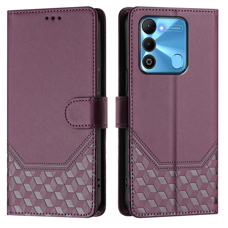 For Tecno Spark Go 2022 / Spark 8C Honeycomb Embossing RFID Leather Phone Case