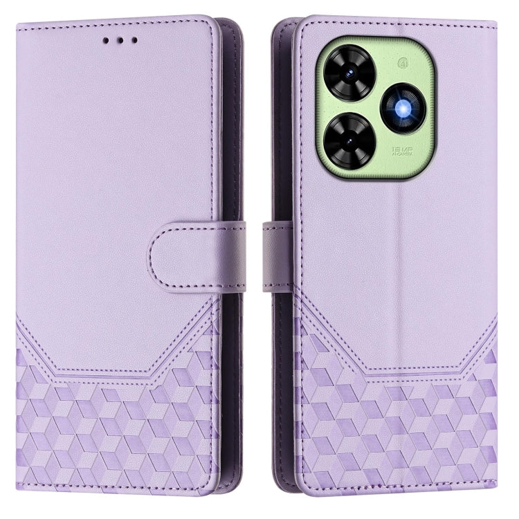 For Tecno Spark Go 2024 4G Honeycomb Embossing RFID Leather Phone Case