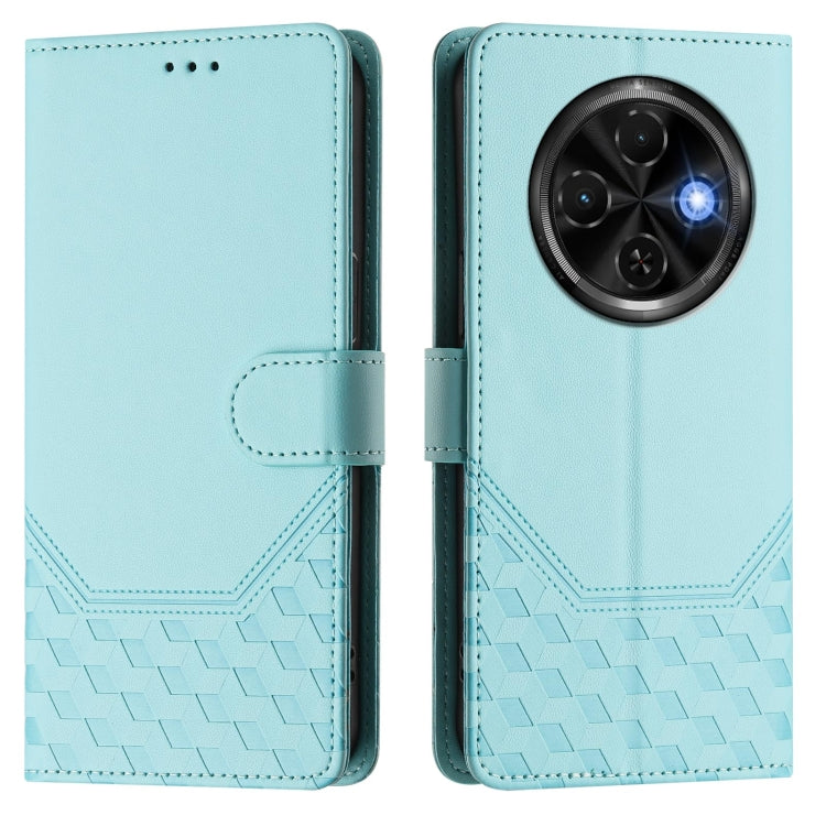 For Tecno Spark 30C Honeycomb Embossing RFID Leather Phone Case