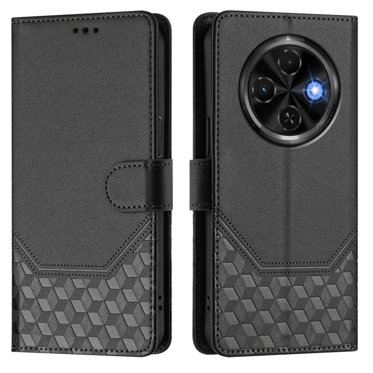 For Tecno Spark 30C Honeycomb Embossing RFID Leather Phone Case