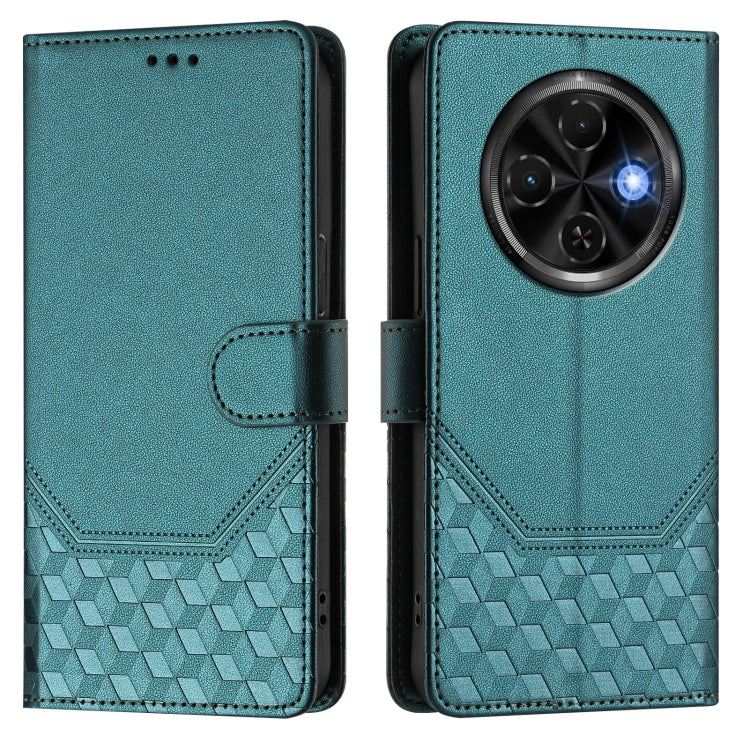 For Tecno Spark 30C Honeycomb Embossing RFID Leather Phone Case