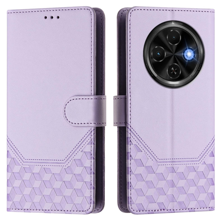 For Tecno Spark 30C Honeycomb Embossing RFID Leather Phone Case