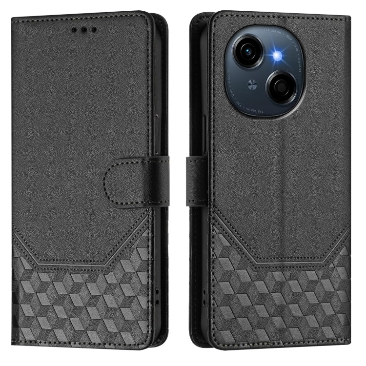 For Tecno Spark Go 1 / Spark Go 2025 Honeycomb Embossing RFID Leather Phone Case