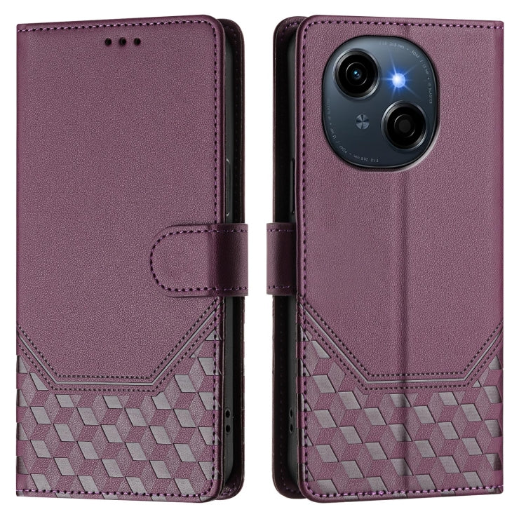 For Tecno Spark Go 1 / Spark Go 2025 Honeycomb Embossing RFID Leather Phone Case