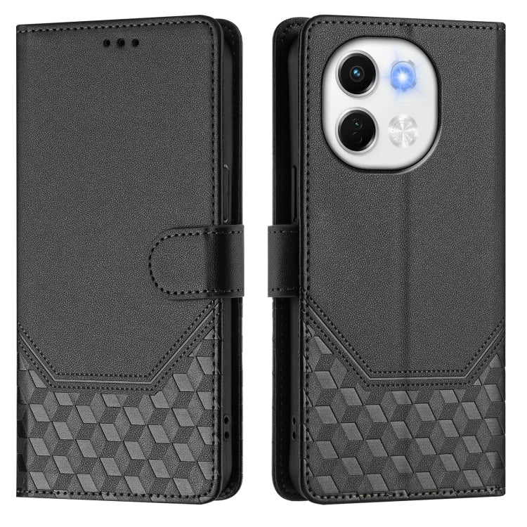 For Tecno Spark 30 5G Honeycomb Embossing RFID Leather Phone Case