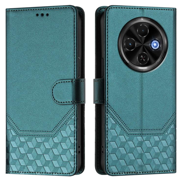 For Tecno Spark 30C 5G / Pop 9 5G Honeycomb Embossing RFID Leather Phone Case