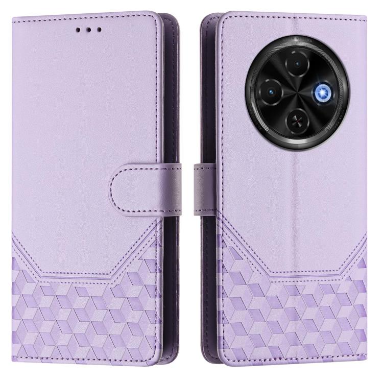For Tecno Spark 30C 5G / Pop 9 5G Honeycomb Embossing RFID Leather Phone Case