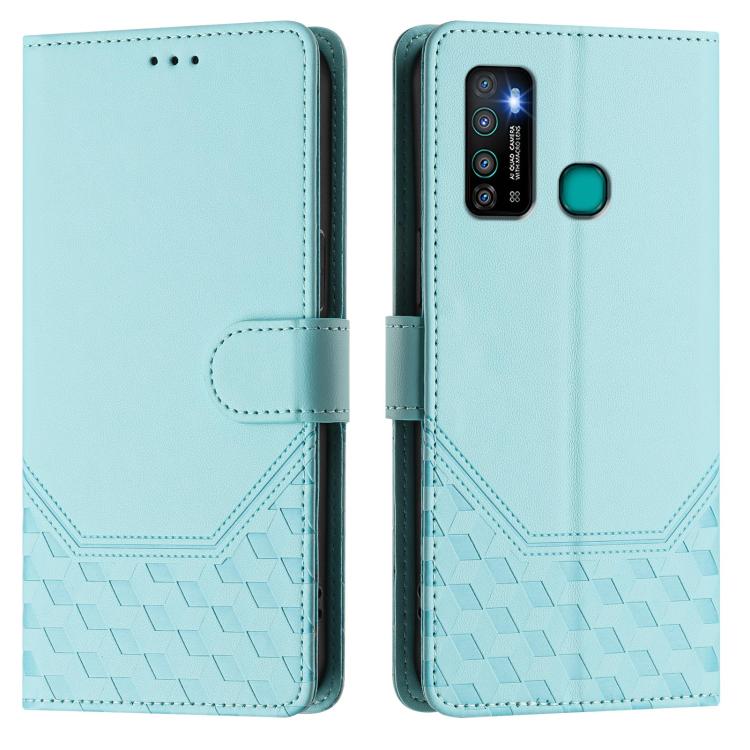 For Tecno Camon 15 / 15 Air Honeycomb Embossing RFID Leather Phone Case