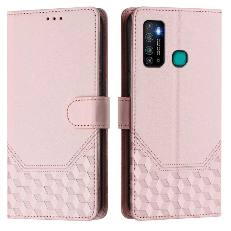 For Tecno Camon 15 / 15 Air Honeycomb Embossing RFID Leather Phone Case