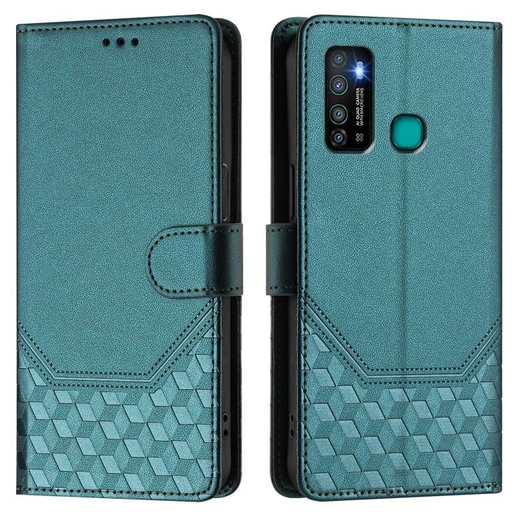 For Tecno Camon 15 / 15 Air Honeycomb Embossing RFID Leather Phone Case