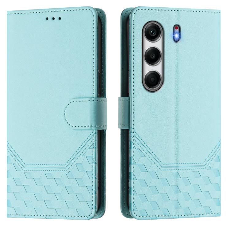 For Tecno Camon 40 4G Honeycomb Embossing RFID Leather Phone Case
