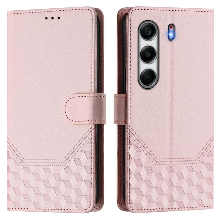 For Tecno Camon 40 Pro 4G Honeycomb Embossing RFID Leather Phone Case