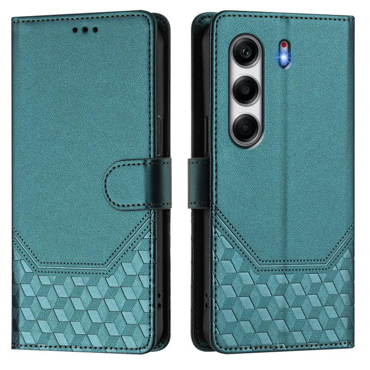 For Tecno Camon 40 Pro 4G Honeycomb Embossing RFID Leather Phone Case