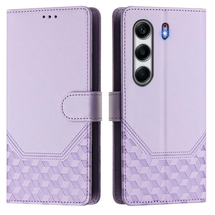 For Tecno Camon 40 Pro 4G Honeycomb Embossing RFID Leather Phone Case