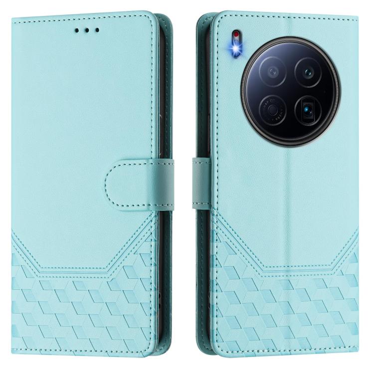 For Tecno Camon 40 Premier Honeycomb Embossing RFID Leather Phone Case