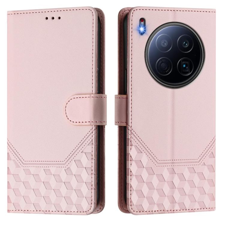 For Tecno Camon 40 Premier Honeycomb Embossing RFID Leather Phone Case