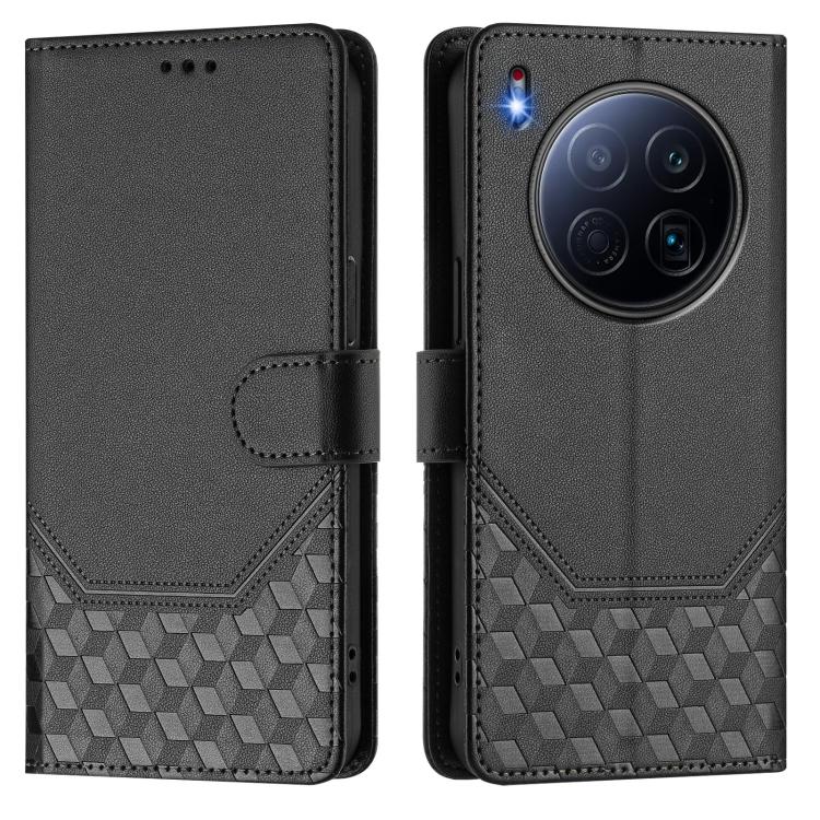 For Tecno Camon 40 Premier Honeycomb Embossing RFID Leather Phone Case