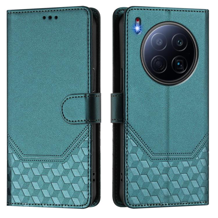For Tecno Camon 40 Premier Honeycomb Embossing RFID Leather Phone Case