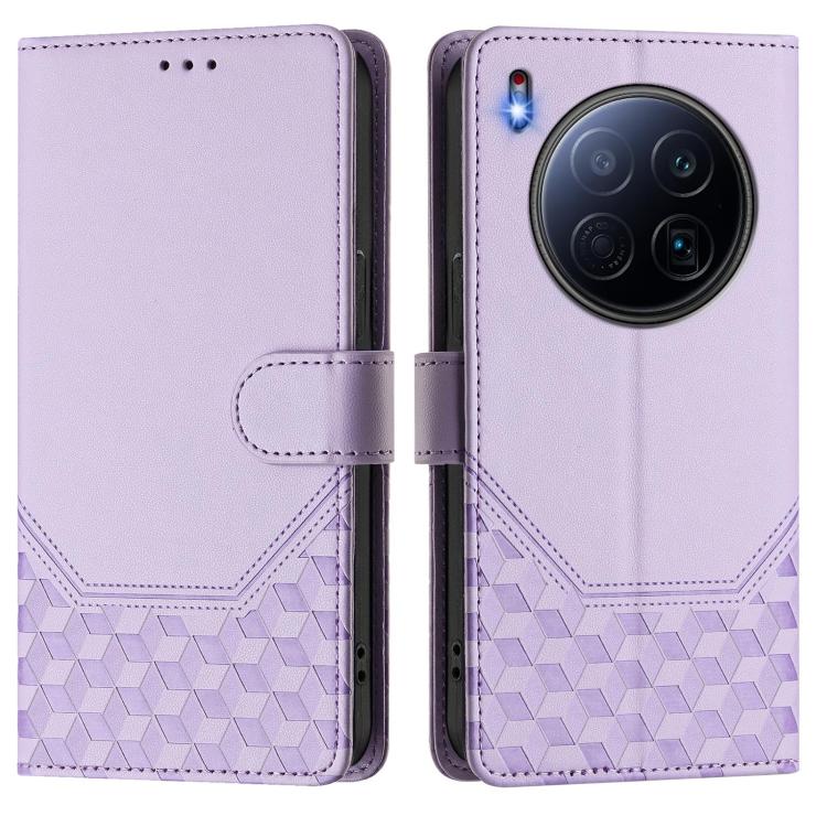 For Tecno Camon 40 Premier Honeycomb Embossing RFID Leather Phone Case