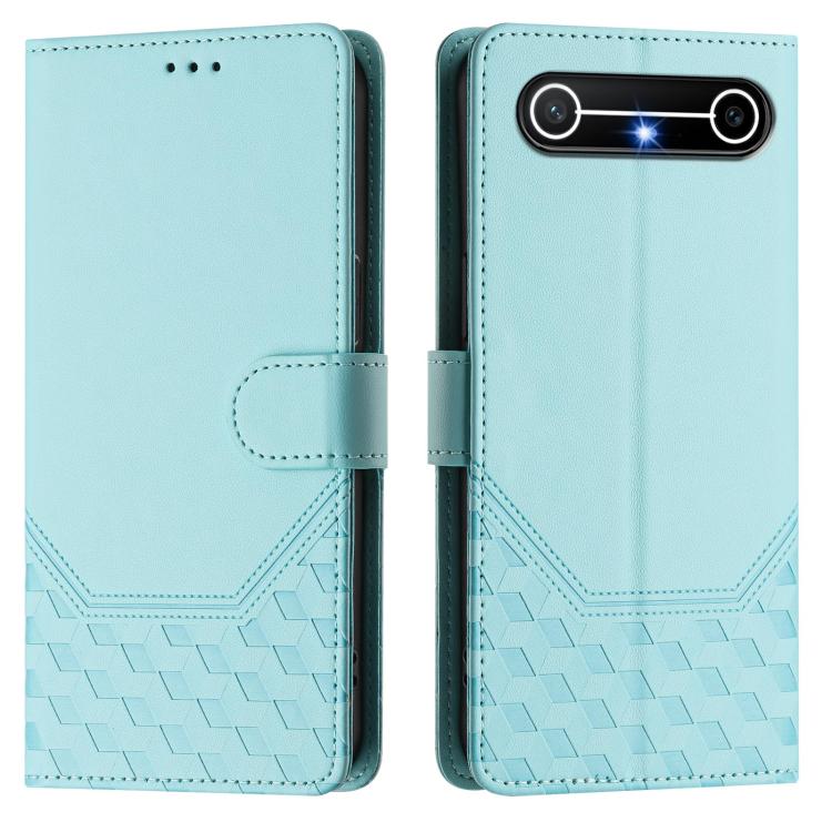 For Tecno Spark Slim 5G Honeycomb Embossing RFID Leather Phone Case