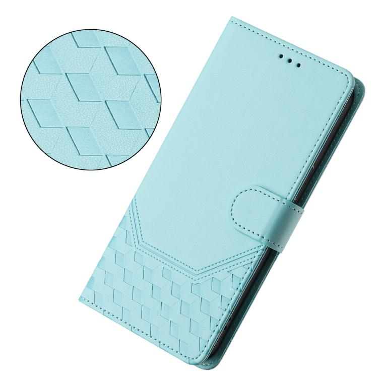 For Tecno Spark Slim 5G Honeycomb Embossing RFID Leather Phone Case