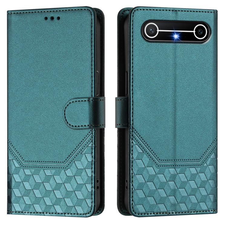 For Tecno Spark Slim 5G Honeycomb Embossing RFID Leather Phone Case