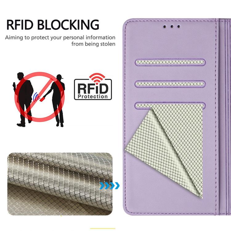 For Tecno Spark Slim 5G Honeycomb Embossing RFID Leather Phone Case