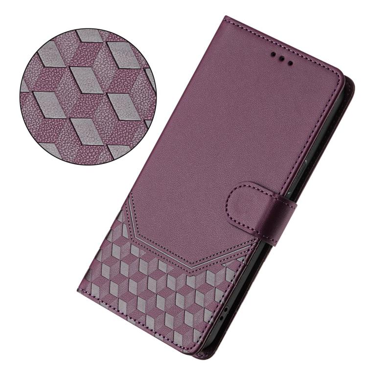For Tecno Spark Slim 5G Honeycomb Embossing RFID Leather Phone Case
