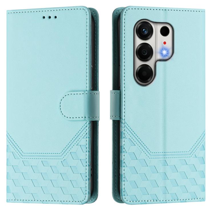 For Tecno Camon 50 4G Honeycomb Embossing RFID Leather Phone Case