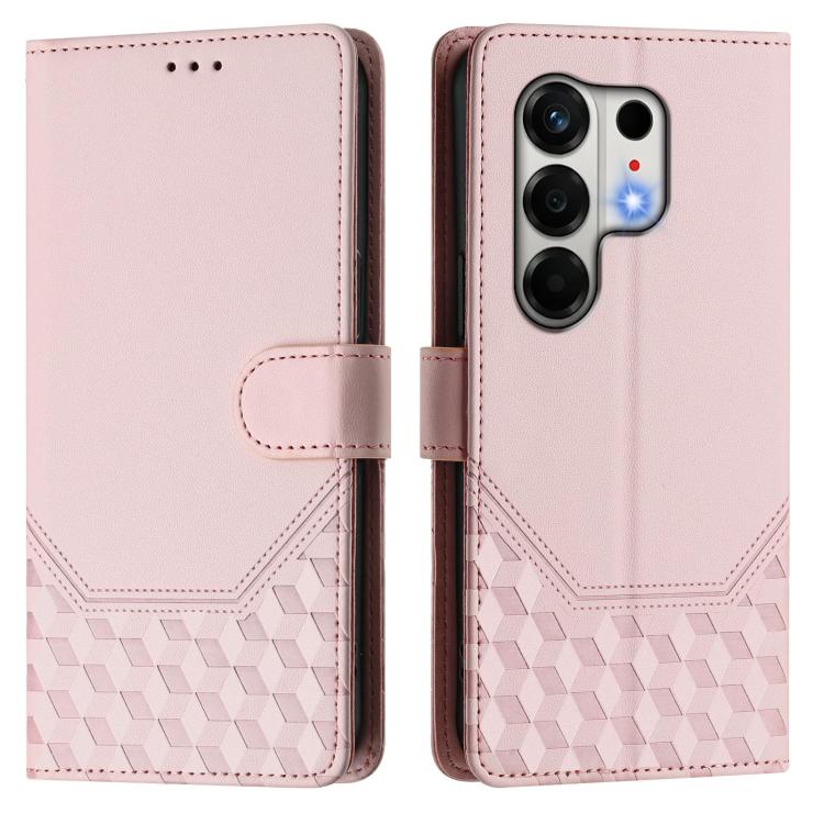 For Tecno Camon 50 4G Honeycomb Embossing RFID Leather Phone Case