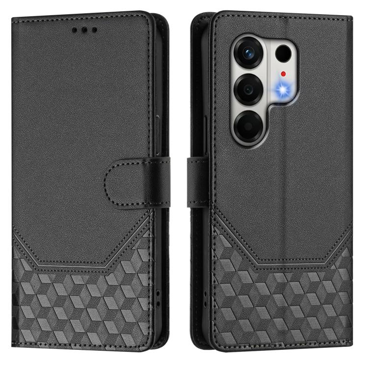 For Tecno Camon 50 4G Honeycomb Embossing RFID Leather Phone Case