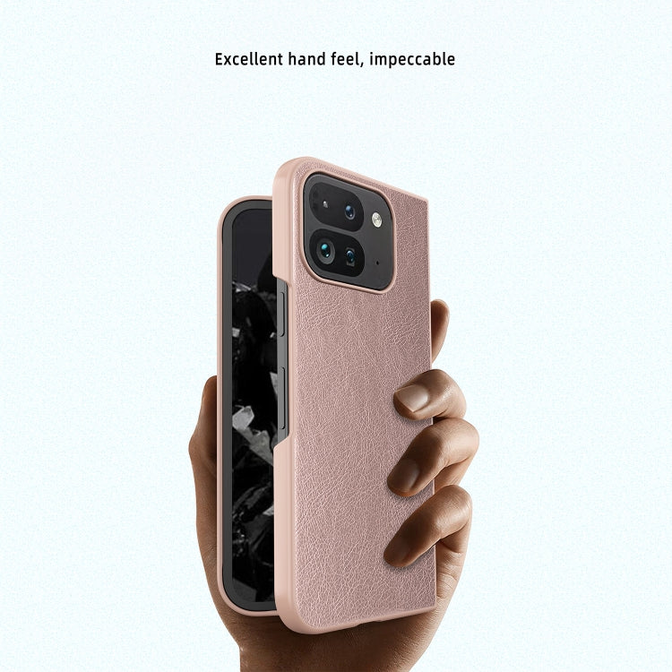 For Google Pixel 9 Pro Fold Litchi Texture Leather PC Shockproof Phone Case