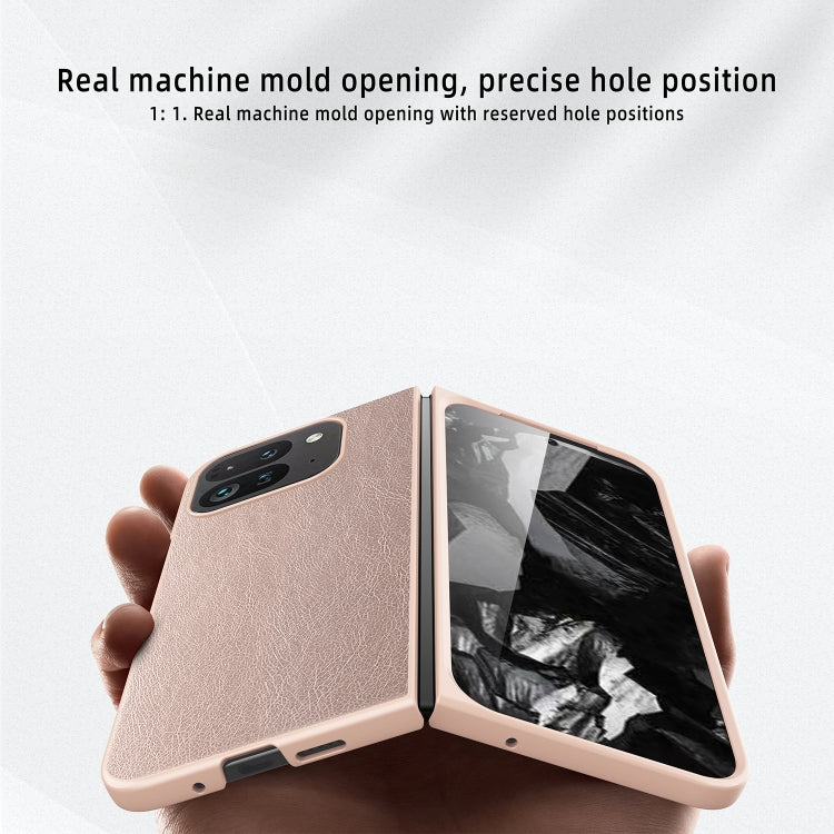 For Google Pixel 9 Pro Fold Litchi Texture Leather PC Shockproof Phone Case