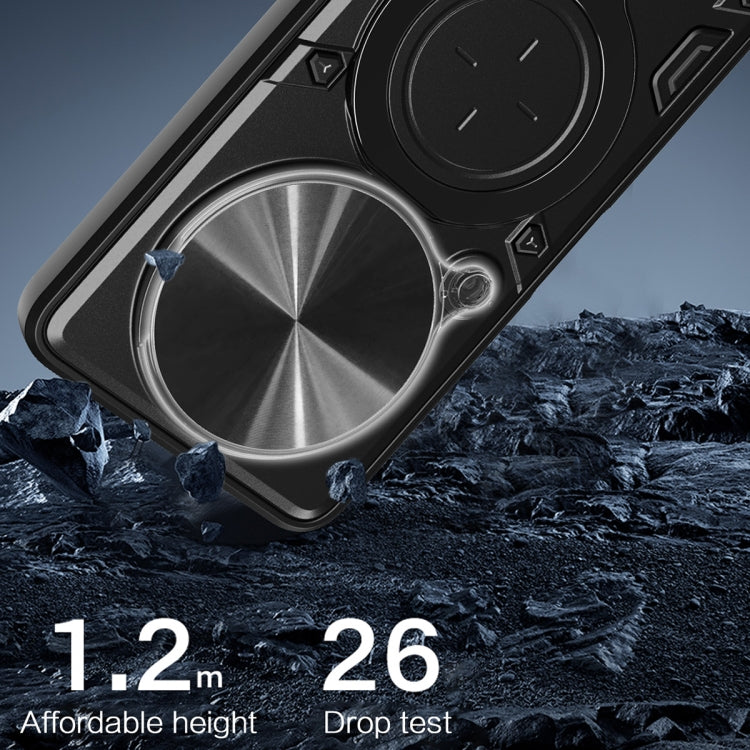 For Redmi 14C 4G CD Texture Sliding Camshield Magnetic Holder Phone Case