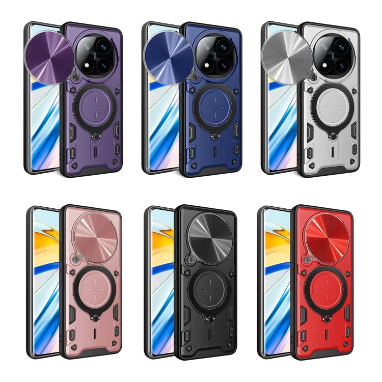 For Redmi Note 14 Pro+ 5G CD Texture Sliding Camshield Magnetic Holder Phone Case