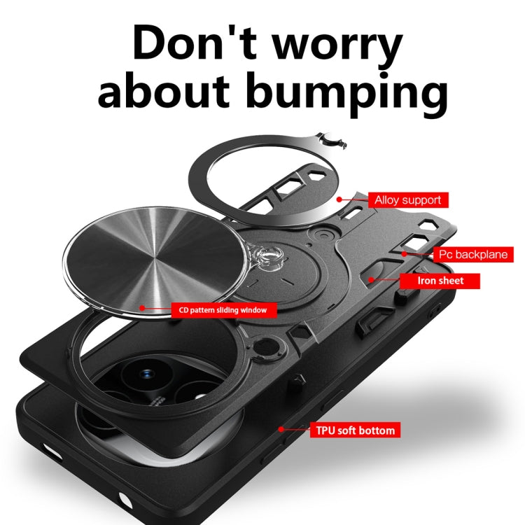 For Redmi Note 14 Pro+ 5G CD Texture Sliding Camshield Magnetic Holder Phone Case