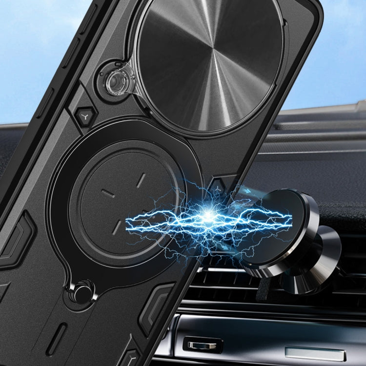 For Redmi Note 14 Pro+ 5G CD Texture Sliding Camshield Magnetic Holder Phone Case