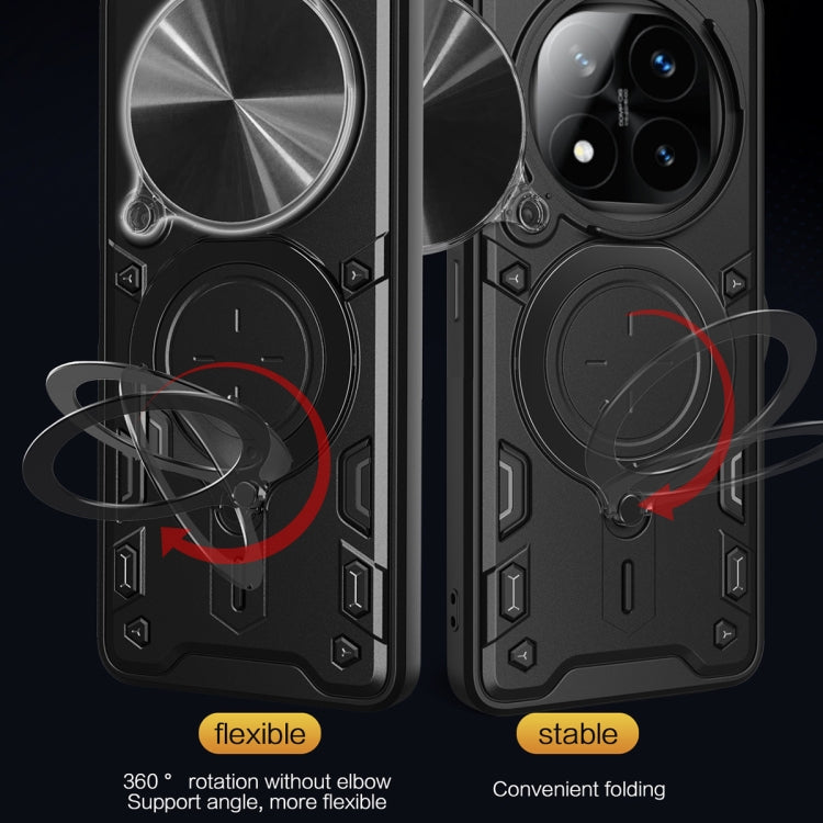 For Redmi Note 14 Pro+ 5G CD Texture Sliding Camshield Magnetic Holder Phone Case
