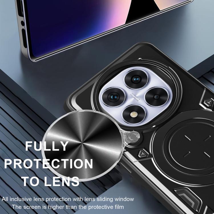 For Redmi Note 14 Pro 4G CD Texture Sliding Camshield Magnetic Holder Phone Case