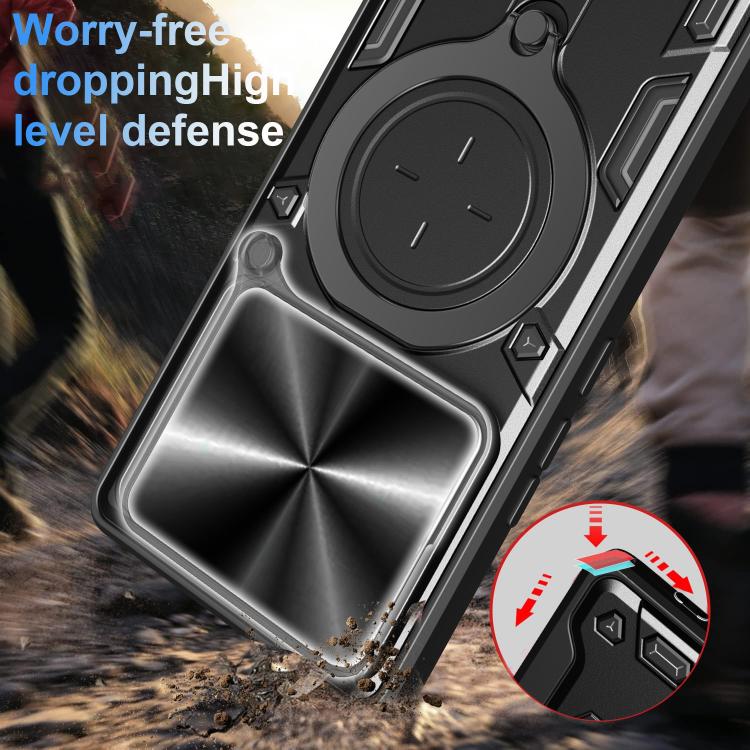 For Redmi K80 CD Texture Sliding Camshield Magnetic Holder Phone Case