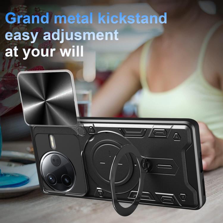 For Redmi K80 CD Texture Sliding Camshield Magnetic Holder Phone Case