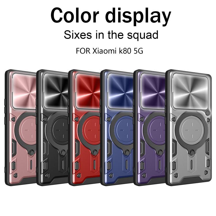 For Redmi K80 CD Texture Sliding Camshield Magnetic Holder Phone Case