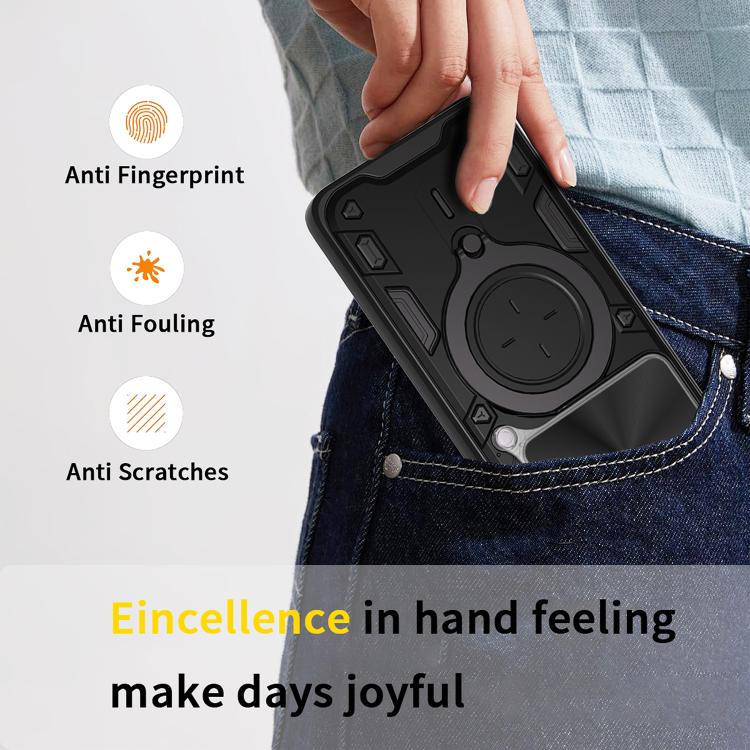 For Redmi K80 Pro CD Texture Sliding Camshield Magnetic Holder Phone Case
