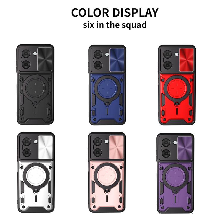 For Redmi A5 4G 173.3mm CD Texture Sliding Camshield Magnetic Holder Phone Case