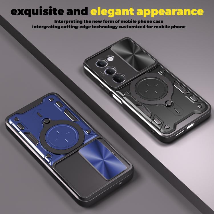 For Redmi 15 5G / 4G EU 171mm CD Texture Sliding Camshield Magnetic Holder Phone Case