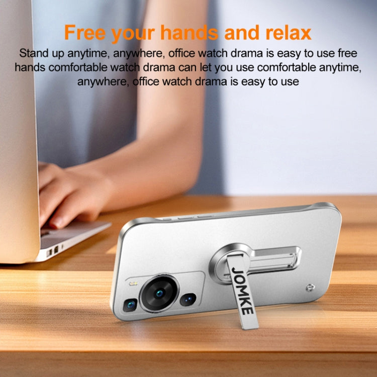 For Huawei P60 Pro Baking Varnish 360 Rotate Holder No Frame PC Phone Case