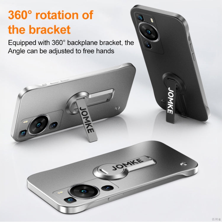 For Huawei P60 Pro Baking Varnish 360 Rotate Holder No Frame PC Phone Case